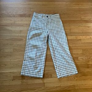 Madewell Emmett Wide-Leg Crop Pants in Windowpane 29